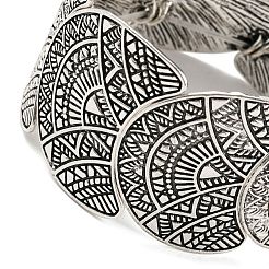 Bohemia Style Alloy Half Round Beaded Stretch Bracelets for Women&nbsp;BJEW-H327-04AS