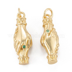 Brass Micro Pave Cubic Zirconia Pendant&nbsp;ZIRC-P089-10G