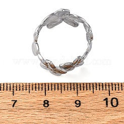 Brass Adjustable Open Cuff Rings for Women&nbsp;RJEW-R021-01P