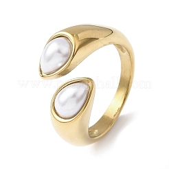 Opaque Acrylic Imitation Pearl Cuff Rings&nbsp;RJEW-P177-03C-G