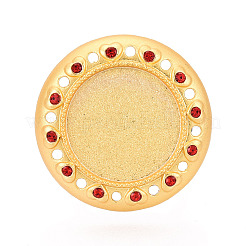 Adjustable Alloy & Iron & Rhinestone Bezel Cup Ring Base with Rotatable Tray&nbsp;MAK-T012-10G
