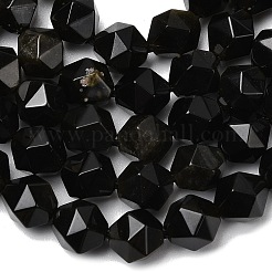 Natural Golden Sheen Obsidian Beads Strands&nbsp;G-Z119-A10-02