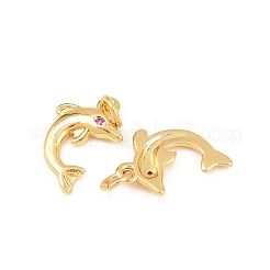 Brass Micro Pave Cubic Zirconia Charms&nbsp;KK-F927-13A-01G