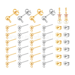 304 Stainless Steel Ball Stud Earring Findings&nbsp;STAS-PH0007-04