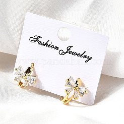 Bowknot Brass Hoop Earrings&nbsp;EJEW-S256-02A-G
