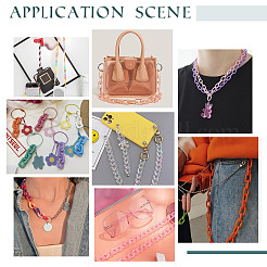 6 Strands 6 Colors Acrylic Curb Chains&nbsp;SACR-PH0002-12