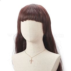 Japanese Seed Beaded Cross Pendant Necklace&nbsp;NJEW-MZ00013