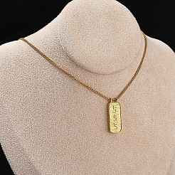 304 Stainless Steel Rectangle Number Pendant Necklaces&nbsp;NJEW-D300-01G-05