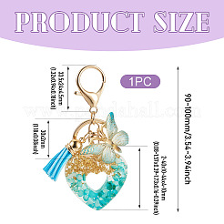 Heart with Butterfly Resin Keychains&nbsp;KEYC-TADJ0001-01B