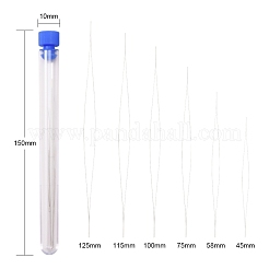 6Pcs 6 Sizes High Carbon Steel Big Eye Beading Needle&nbsp;NEED-YW0001-03