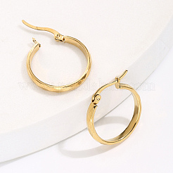 Stylish 201 Stainless Steel Ripple Hoop Earrings&nbsp;RE3592