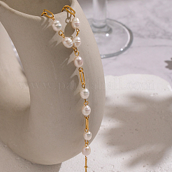 Elegant Natural Freshwater Pearl Beads Link Ring Bracelets&nbsp;KX0637