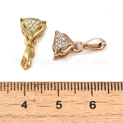 Rack Plating Brass Micro Pave Clear Cubic Zirconia Ice Pick Pinch Bails&nbsp;KK-K340-07