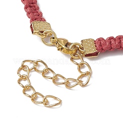 Braided Waxed Polyester Rectangle Link Chain Bracelets&nbsp;BJEW-JB10000-04