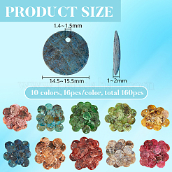 160Pcs 10 Styles Natural Akoya Shell Pendants&nbsp;SHEL-BC0001-043
