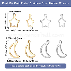 140Pcs 4 Styles 304 Stainless Steel Charms&nbsp;STAS-BBC0009-49