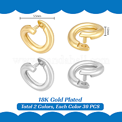 60Pcs 2 Colors Brass Open Locking Jump Rings&nbsp;KK-PH0014-43