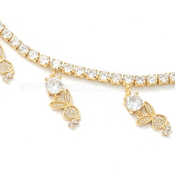 Brass Micro Pave Clear Cubic Zirconia Choker Necklaces&nbsp;NJEW-H308-02G
