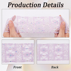 5Yards Polyester Flower Lace Ribbons with Paillettes&nbsp;OCOR-GF0005-24B