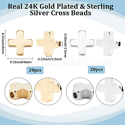 40Pcs 2 Colors Brass Beads&nbsp;KK-BBC0022-64
