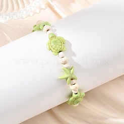 3Pcs 3 Styles Dyed Synthetic Turquoise Beads Stretch Bracelets for Women Men&nbsp;BJEW-JB13875