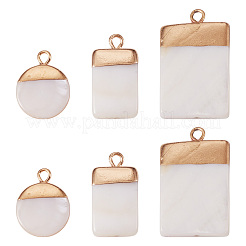 Electroplate Natural Freshwater Shell Pendants&nbsp;SHEL-TA0001-05