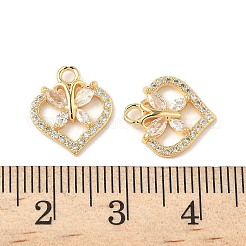 Brass Micro Pave Cubic Zirconia Pendants&nbsp;KK-D373-01E-G