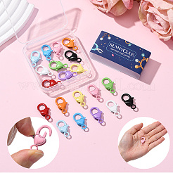 20Pcs 10 Colors Spray Printed Alloy Lobster Claw Clasps&nbsp;FIND-SC0017-38