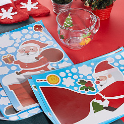 8 Sheets 8 Styles Christmas Themed PVC Static Stickers&nbsp;STIC-GF0001-15