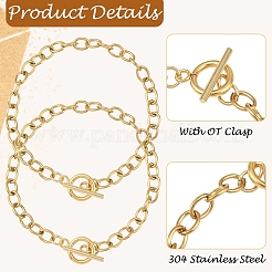 5Pcs 304 Stainless Steel Chain Bracelets&nbsp;BJEW-YW00017-01