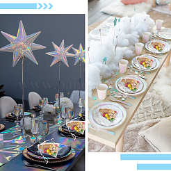 20Pcs Plywood Alloy Star Keychains&nbsp;KEYC-BM0001-01