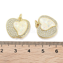 Brass Micro Pave Clear Cubic Zirconia Pendants&nbsp;KK-L213-042G-01