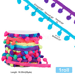 20 Yards Gradient Color Polyester Tassel Lace Trim&nbsp;OCOR-PH0001-93