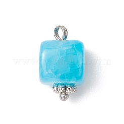 Dyed Natural Agate Cube Charms&nbsp;PALLOY-JF03964