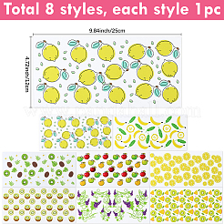 8Pcs 8 Styles PVC Plastic Waterproof Decorative Sticker Labels&nbsp;DIY-SP0004-93C