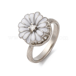 Brass Micro Pave Cubic Zirconia Rotating Finger Rings&nbsp;RJEW-S636-04P