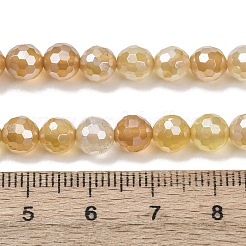 Electroplated Natural Agate Beads Strands&nbsp;G-B191-A07-6mm-08