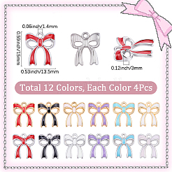 48Pcs 12 Colors Alloy Enamel Pendants&nbsp;ENAM-BM0001-17