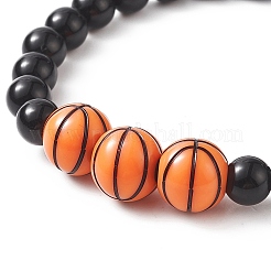 Acrylic Basketball Beaded Stretch Bracelets&nbsp;BJEW-JB09197