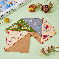 4Pcs 4 Styles Season Theme Non-woven Felt Embroidery Corner Bookmarks&nbsp;FIND-HY0002-47B
