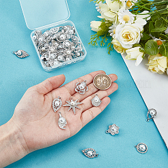 50Pcs 10 Styles Alloy Crystal Rhinestone Pendants&nbsp;ALRI-PH0001-35