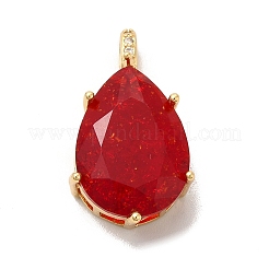 Rack Plating Brass Micro Pave Cubic Zirconia Pendants&nbsp;ZIRC-C002-07G
