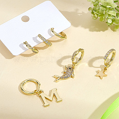 2Bags Brass Micro Pave Clear Cubic Zirconia Hoop Earrings&nbsp;EJEW-PH0001-55