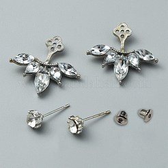 Fashional Crystal Rhinestone Flower Dangle Stud Earrings&nbsp;EJEW-WH0001-05
