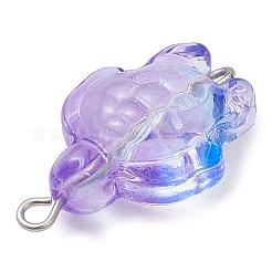Transparent Glass Turtle Connector Charms&nbsp;PALLOY-JF02828