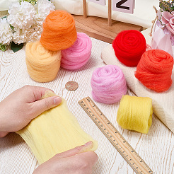 8Pcs 8 Colors DIY Wool Roving&nbsp;DIY-CP0013-78B