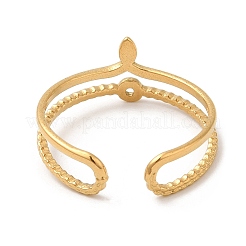 304 Stainless Steel Hollow Knot Open Cuff Rings for Women&nbsp;STAS-D085-02G