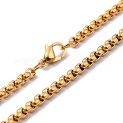 304 Stainless Steel Box Chain Necklaces&nbsp;NJEW-F227-09G-10-B