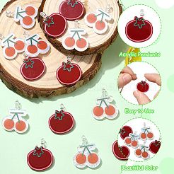 30Pcs 2 Styles Opaque Acrylic Pendants&nbsp;OACR-CJ0002-60