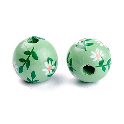 Spray Painted Natural Wood Beads&nbsp;WOOD-P015-C01